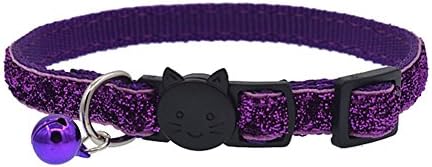 dxS8hhuo Pet Collar Neck Strap Scarf Fashion Glitter Cat Kitten Collar with Bell Safety Buckle Adjustable Pet Supply