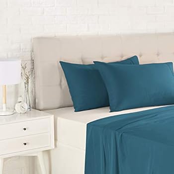 AmazonBasics Light-Weight Microfiber Pillowcases - 2-Pack, Standard, Dark Teal