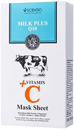 SCENTIO Milk Plus Q10+Vitamin C Mask Sheets set of 10, Best Value, WPYST
