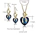 Long Way Austrian Crystal Fashion Heart Jewelry Sets Necklace Earrings Wedding Party Accessories