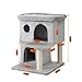 Ipet Home Cat Tower, Cat Tree and Condos for Large Cats, Kittens and Cats Activity Play House, Cat Furniture with Large Plush Perch, Fully Wrapped Scratching Sisal Posts, Greythumb 4