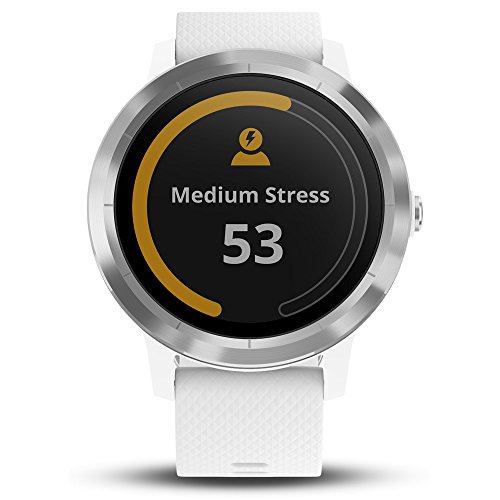 Beach Camera Garmin 010-01769-21 Vivoactive 3 GPS Fitness Smartwatch (White & Stainless) + 1 Year Extended Warranty