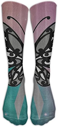 Butterfly Cancer Ribbons Knee High Graduated Compression Socks For Women And Men - Best Medical, Nursing, Travel & Flight Socks - Running & Fitness