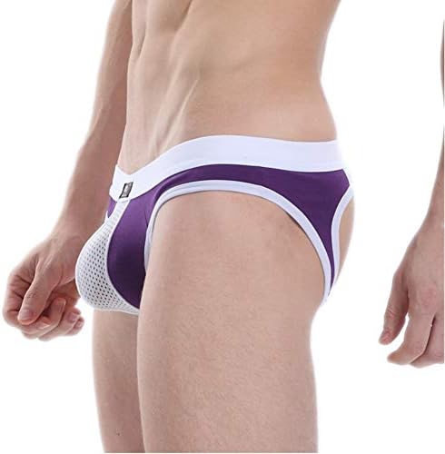 HCMP Mens Sexy Underwear Low Rise Jockstrap Briefs with Mesh Bulge Pouch Open Back, 4er-Pack