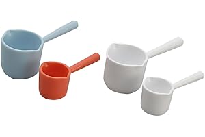 Hoement 4pcs Mini Plastic Coffee Scoops Measuring Spoons for Milk Powder Baking Kitchen Random Color