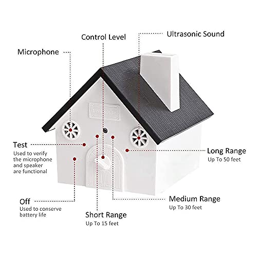 SESLEBE Ultrasonic Anti Barking Device for Dogs Sonic Bark Deterrents,Dog Barking Control Devices with 3 Levels and 50 Ft Range,Outdoor Waterproof Bark Box Safe for Pets Indoors and Outdoors