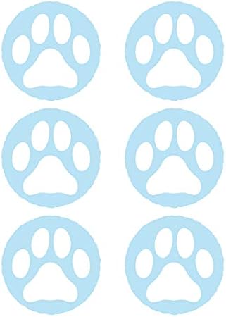 Amazon Nc Smile 犬 猫 肉球 足跡 カッティング ステッカー ワンポイント マーク 6枚 Cタイプ ミルキーブルー シール ステッカー おもちゃ