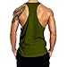 InleaderAesthetics Men's Tank Tops Sleeveless Shirts Y-Back Gym Workout Stringer Tank Tops Bodybuilding Fitness T-Shirts - ArmyGreen-XL