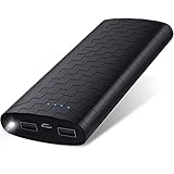 Power Bank 20000mAh Portable Charger Todamay Phone Charger External Battery with 2A Input Port, LED Lights and 2 Charging Ports for Smart Phone, Tablets and Other Devices, Black