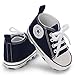 Sakuracan Baby Shoes Boys Girls Toddler High-Top Ankle Canvas Sneakers Soft Sole Newborn Infant First Walkers Crib Shoes（ 0-6 Months Infant，A-Navy