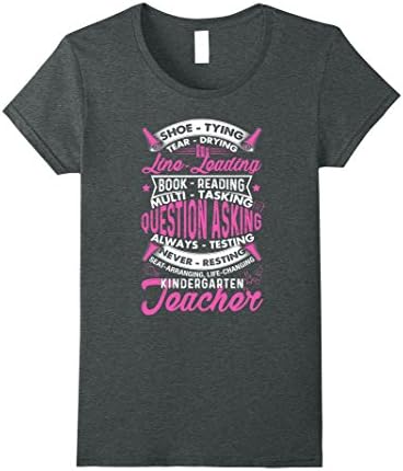 Womens Kindergarten Teacher Tshirt Large Dark Heather