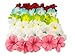 Winterworm Pack of 50 Mixed Artificial Silk Flower Plumeria Frangipani Heads 2.8 inch for Wedding Garland DIY Jewelry Accessories