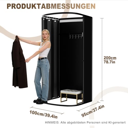 LXSEHN Portable Fitting Room, Mobile Store Clothes Fitting, 200X100X95CM Changing Room Shopping Mall, Temporary Portable Screen, Privacy Screen for Bathroom