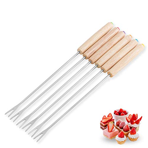 Stainless Steel Chocolate Fork Hot Pot Forks Cheese Fruit Dessert Fork Fondue Melting Skewer Kitchen Tools - Thumbnail 6