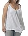 ALLEGRACE Plus Size Tank Tops Women Spaghetti Strap Cami Tank Scoop Collar Flowy Loose Camisoles White 4X