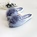 Women's Cozy Velvet Memory Foam House Slippers Non Slip Soles (7-8 M US, Blue)