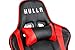 HULLR Gaming Racing Computer Office Chair With Foot Rest, Executive High Back Ergonomic Reclining Design With Detachable Lumbar Backrest & Headrest (PC PS4 XBOX Laptop) (Black/Red)
