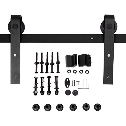 Homedex 8 Ft Country Black Barn Wood Sliding Door Hardware Track
