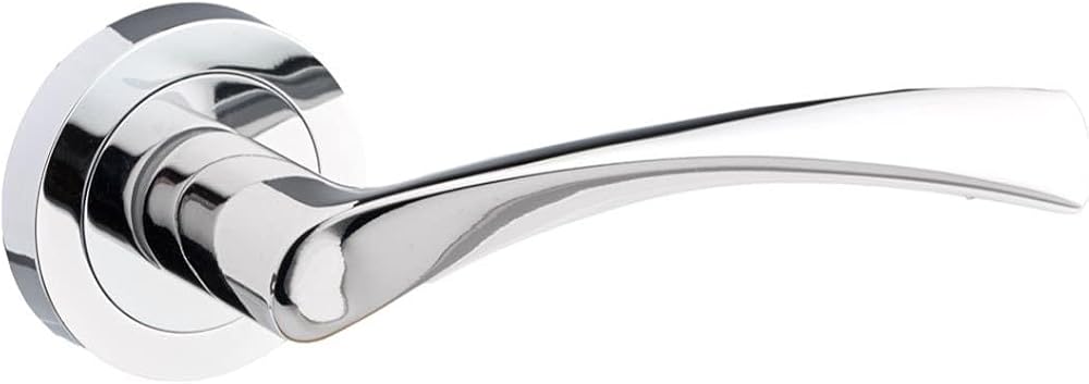 Designer Levers Marvel Lever on Rose Door Handle Polished Chrome Pair