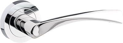 Designer Levers Marvel Lever on Rose Door Handle Polished Chrome Pair