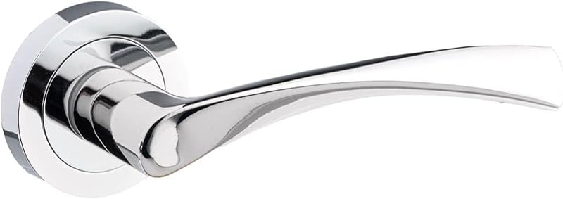 Designer Levers Marvel Lever on Rose Door Handle Polished Chrome Pair