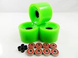 Big Boy 70mm Gel Solid Skateboard Wheels + ABEC 7 Bearings Spacers (Solid Green)