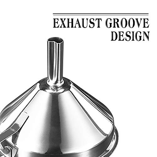 Stainless Steel Kitchen Funnel with Removable Strainer/Filter for