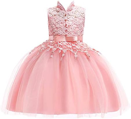 Children Kid Girl Dresses Tutu Sleeveless Lace Flower Print Princess Pageant Prom Ball Gown 3-7 Years