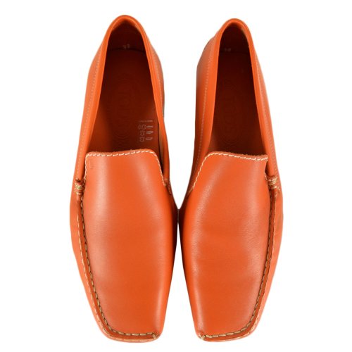 Tod's Women's Loafers Brushed Orange Size 9