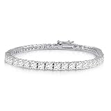 KEZEF Creations Simulated Diamond Tennis Bracelet Round Cut CZ 3mm