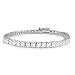 Silver Tone 4mm Round Cut Tennis Bracelet High Quality 7.75 Inches