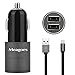 Meagoes Lightning to USB Car Charger Cable with Blue LED, 3.3 Feet - Space Gray