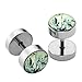 PiercingJ 12pcs 16G Stainless Steel Stud Barbell Earrings Fake Cheater Illusion Plug Gauge 0G Look