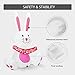 VIVOHOME 4ft Height Inflatable Happy Easter Bunny with Colorful Rotating Led Lights Blow up Outdoor Yard Decoration