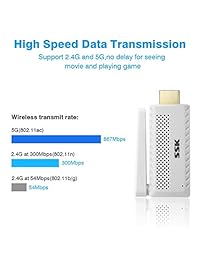 Miracast Dongle - Mini receptor de pantalla WiFi (2,4 G 5 G, 1080P, adaptador HDMI de alta velocidad, compatible con   iTunes, Miracast, DLNA, Airplay, Android iOS Mac