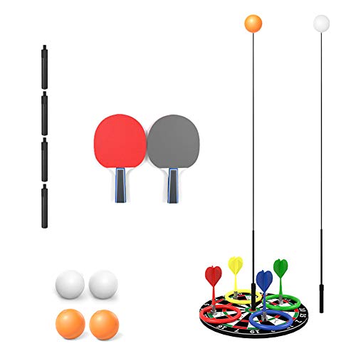 Table Tennis Practice Robot Table Tennis Trainer Toy Set Adjustable and Easy to Assemble Table Tennis Trainer Fixed Shaft Rapid Backbound Machine for Ping Pong Ball Training Dart 43.3 Inch - Thumbnail 2