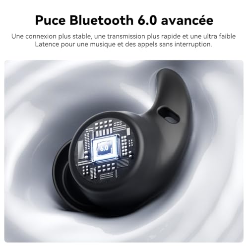 NE76 Sleep Earphones for Side Sleeping, Bluetooth Wireless Earphone Translator Instant, Charging 165 Languages, Mini Sleep Earbuds, Suitable for Travel, Study and Meetings-Black