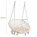 Karriw Hammock Chair Macrame Swing,Cotton Hanging Macrame Hammock Swing Chair Ideal for Indoor, Outdoor, Home,Bedroom, Patio, Deck, Yard, Garden (Beige)