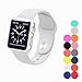 XIYA Soft Silicone Replacement Sport Band for Apple Watch for 2 Lengths, White42,mm