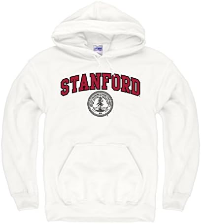 Shop College Wear Stanford Arch & Seal Men's Hoodie Sweatshirt-White