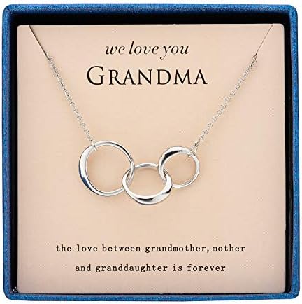 Silver Double Cirlces 3 Circles Necklace Simple Gold Cross Necklace for Girls Women