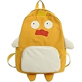 KOWVOWZ Kawaii Frog Large Novelty Backpack Girl Boy Teen Cute Fuuny Panda Animal High School Backpack Laptop Waterproof Bookbag (Duck)