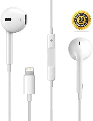 Apple iPhone 7, iPhone 7 Plus, iPhone 8, 8Plus Earpod / Earbud / Earphones / Headphones with 3.5MM AUX to Lightning Connector - White