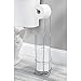 iDesign Classico Metal Toilet Tissue Roll Reserve Organizer for Bathroom, Compact Organizer, Holds 4 Rolls of Toilet Paper, Chrome
