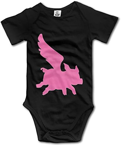 PaBa Flying Pig Animal Short Sleeve Baby Boy Clothes One-Piece Bodysuit Jumpsuit Unisex