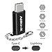 ARKTEK USB-C Adapter with Keychain - i OS Cable (Female) to USB Type C (Male) - Data Sync and Charging Adapter for Galaxy Note 9 Pixel 3 and More (Pack of 2, NOT for Earbud and Quick Charger)