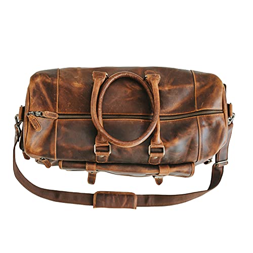 HUNT COUNTRY Leather Duffle Bag Leather Weekender Bag for Men and