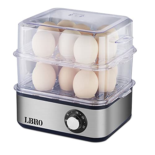 Double Tier Rapid Egg Cooker Electric with Timer Auto Shut Off , 16
