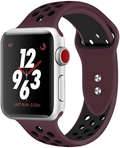 Straper Compatible with for Apple Watch Strap 38mm 42mm 40mm 44mm Straps Soft Silicone Compatible with for iWatch Series 5 4 3 2 1