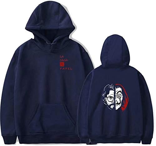 La Casa de Papel Hoodie Money Heist Unisex Drawstring Hooded Pullover Sweatshirt Long Sleeve Costume for Men Women